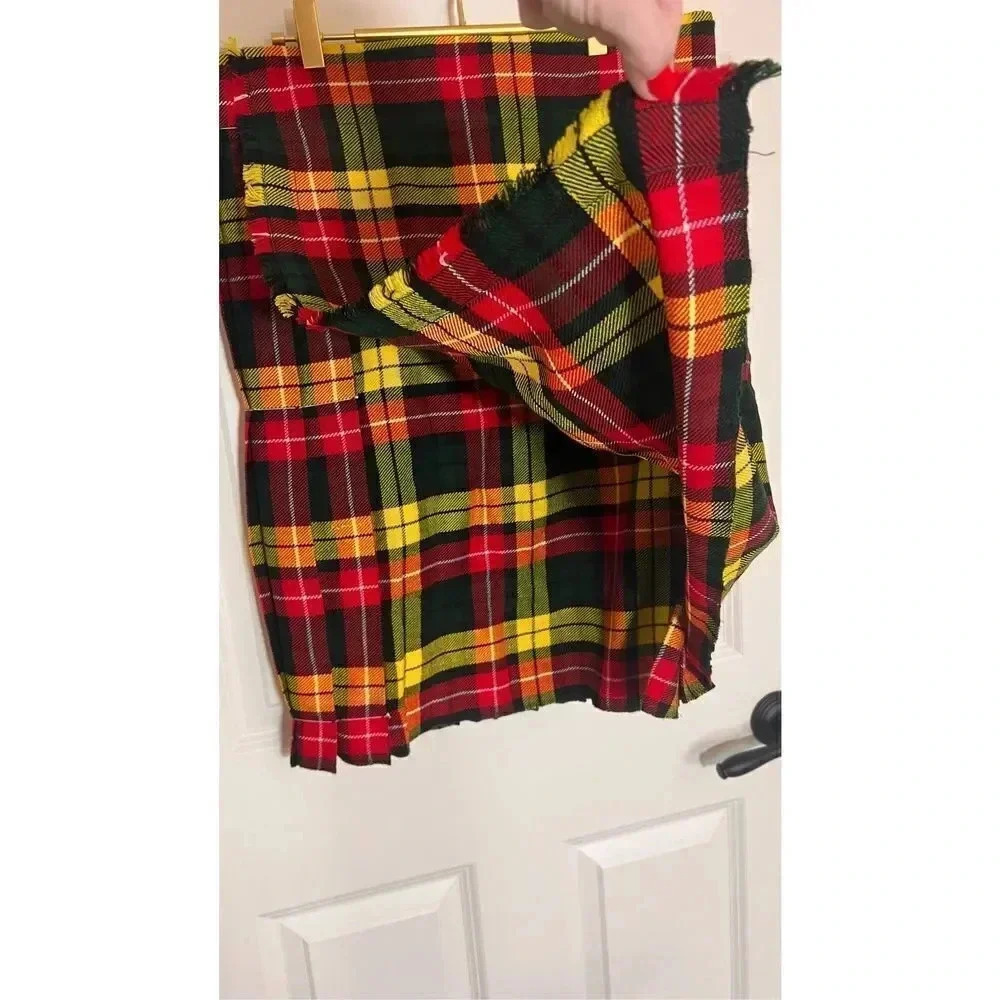 Thrifty-Kilt Unisex Plaid Buchanan Tartan Kilt Pleated Wrap Skirt‎ Size Medium
